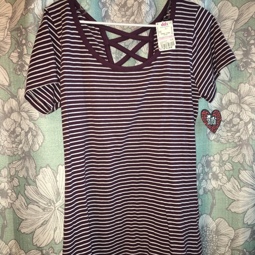 Burgundy striped shirt